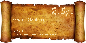 Roder Szabin névjegykártya